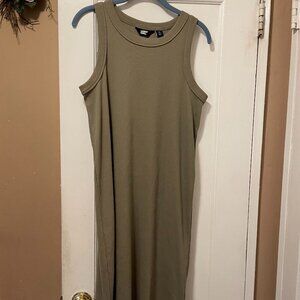 Women's Cotton Rib Sleeveless Midi Tank Dress Size Small
